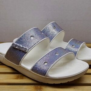 CROCS Womens Glitter II Slide Sandals Size 9